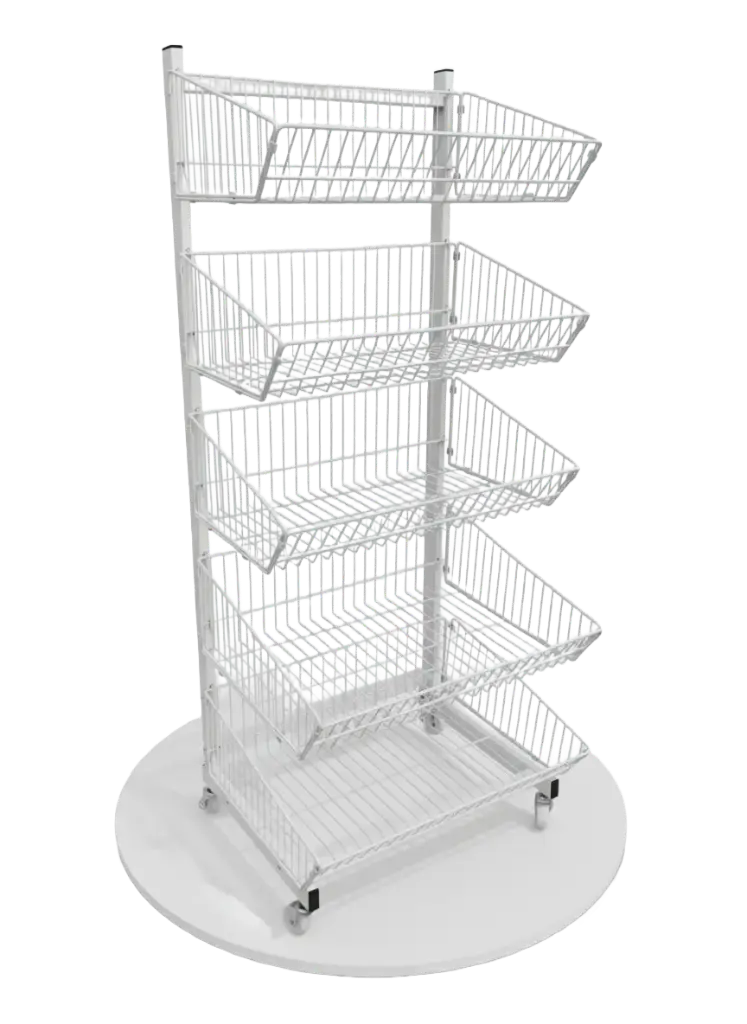 Metal grocery display one side