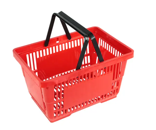 Red basket without wheels