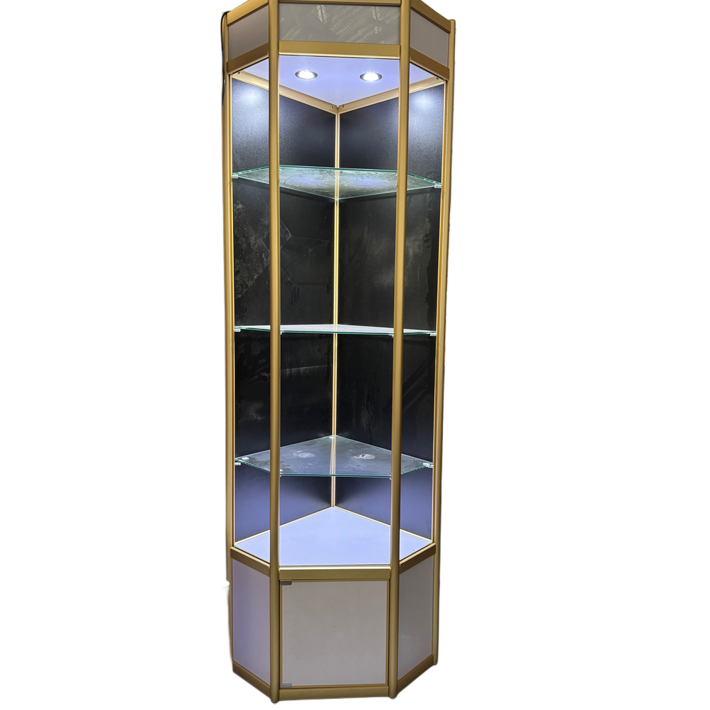 Slat Wall Corner Display (8ft) Gold