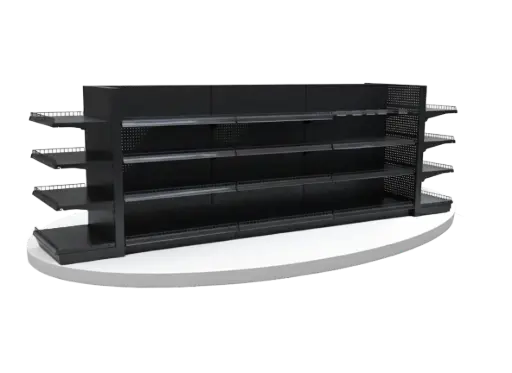 Metal Aisle Gondola 4 Layers Black